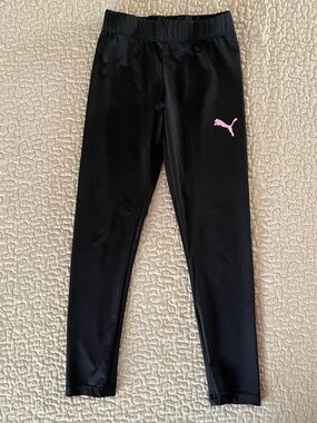 Puma Black Activewear Girls Leggings with Logo Tag Size S-6